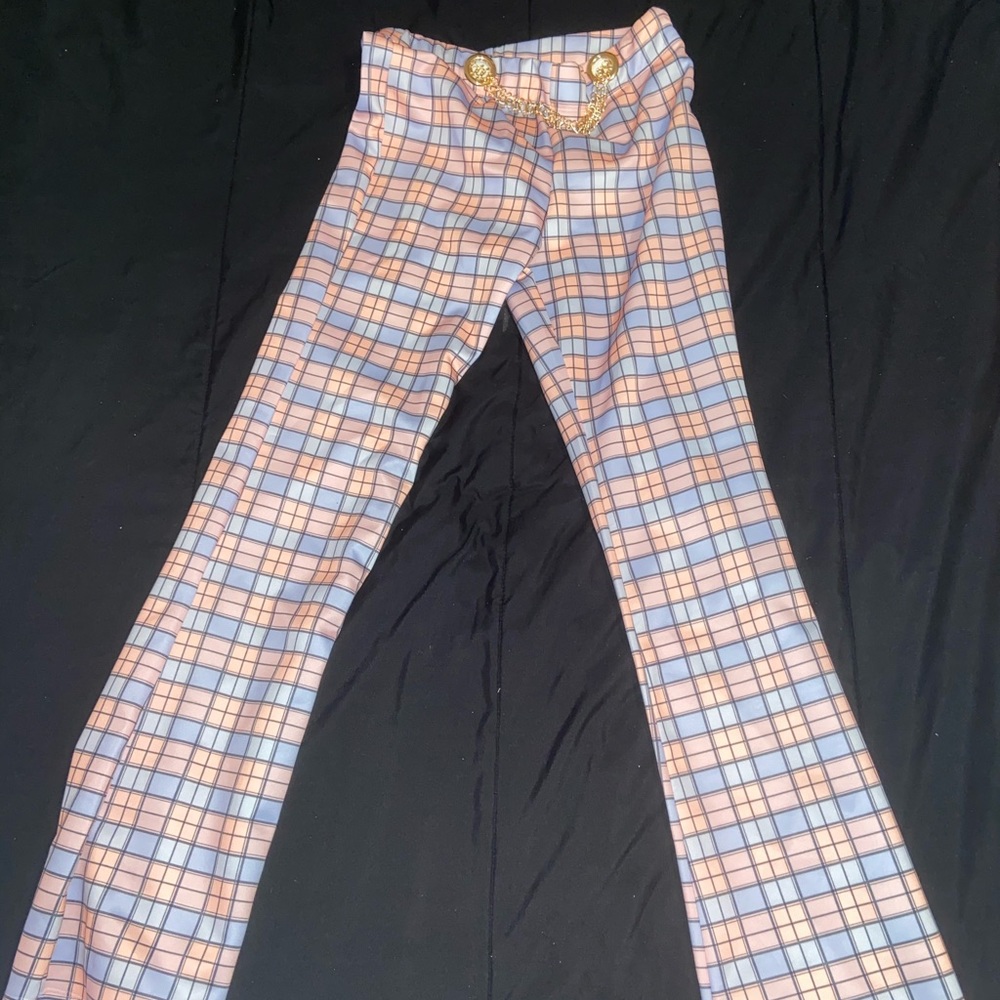 Fashion Nova plaid flare pants
